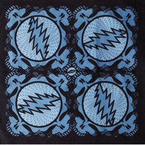 Grateful Dead Spin Your Face Bandana ~ Aqua ~ Officially Licensed ~ Brand New!